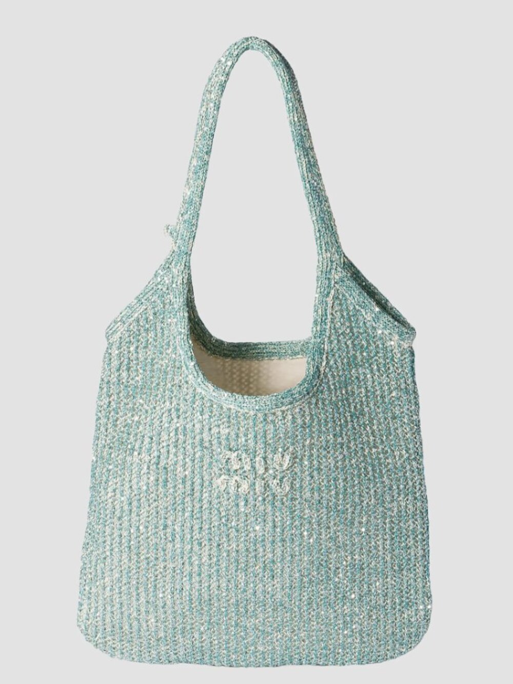 Miu Miu Ivy Sequin Mesh Bag in the anise/turquoise colorway - Picture 12 of 12